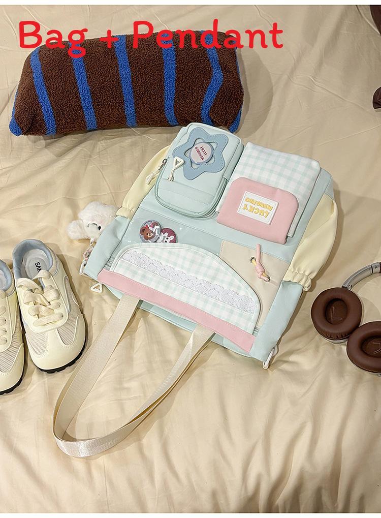 Fashion Backpack With Material And Arch Shaped Shoulder Straps