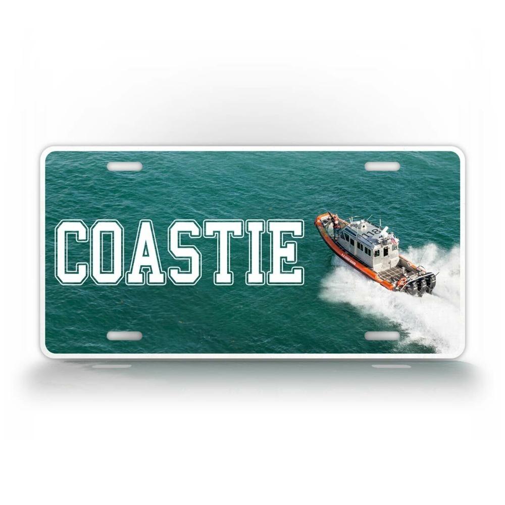 

1pc Customizable USCG License Plate Waterproof United States Coast Guard Auto Tag Car Truck Decor білий