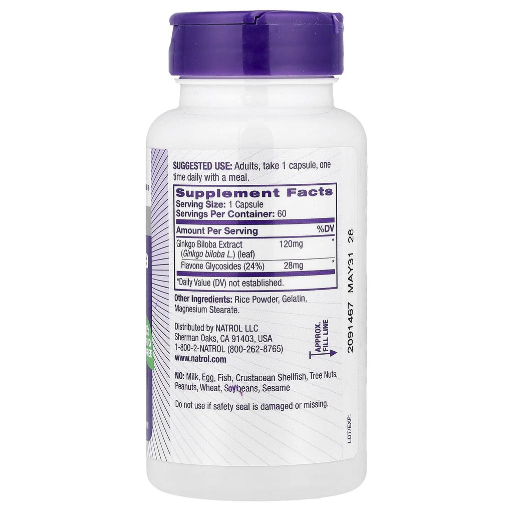 Ginkgo Biloba, 60 Capsules