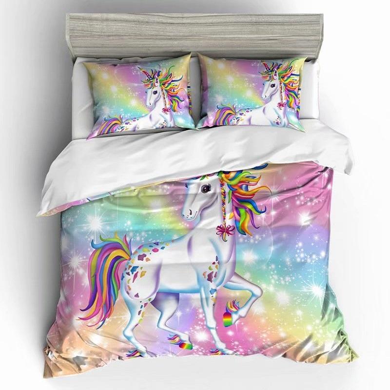 

Star Cloud Rainbow Unicorn Bed Cover Package King Size Queen Size Full Size Full Single Size Single Size Size Bed Linen Package EU single(135x200cm)