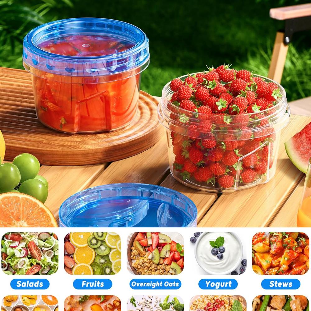 17oz Freezer Storage Containers, Plastic Food Storage Containers with Twist Top Lids, BPA Free and Reusable Soup Containers