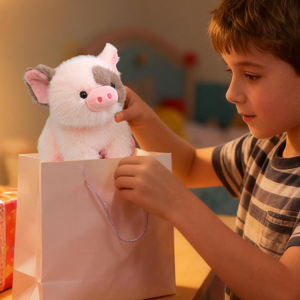 Stuffed Animals 8 Inch Cute Swine Toy Cuddly Animal Throw Pillow for Baby Girls Kids Birthday Halloween Home Bedroom Sofa Car