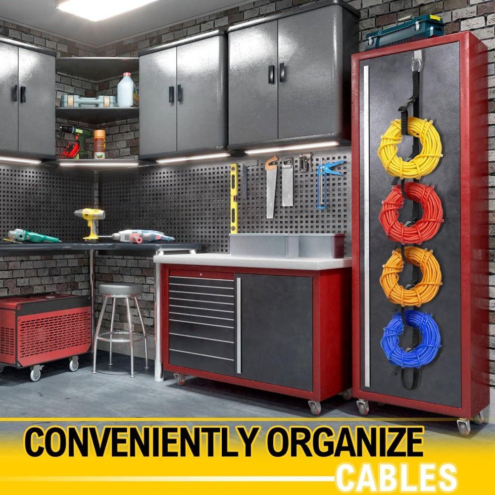 Organizzatore di Cavi di Prolunga Portatile a 5 Slot Montabile a Parete Salvaspazio Cinghie Organizzatrici per Cavi Organizzatore Cavi Regolabile Garage