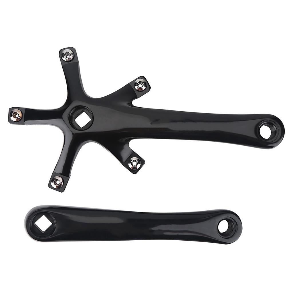 1Pair 170MM Mountain Road Bike Alloy Single Crankset Repair Parts (Black)