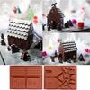 3D Chocolate Silicone Christmas  House Log Mold Desserts Fondant Tools Cake Cookie Decoration Bakeware Pastry Tools Accessories