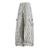 Men's Contrast Color Loose Casual Elastic High Waist Printed Fashionable and Versatile Wide Leg Pants