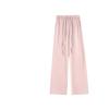 White Wide-leg Pants Women's Summer New High-waisted and Thin Casual Pants Acetic Acid Mopping Ice Silk Pants