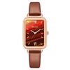 Fashion Ladies Square Quartz Watch With Leather Strap For Casual Wear And Gifts