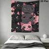 Cute Black and Pink Starry Sky Pattern Home Decor Tapestry, Wall Hanging, Decorative RV Wall Cloth.ZGT0914269