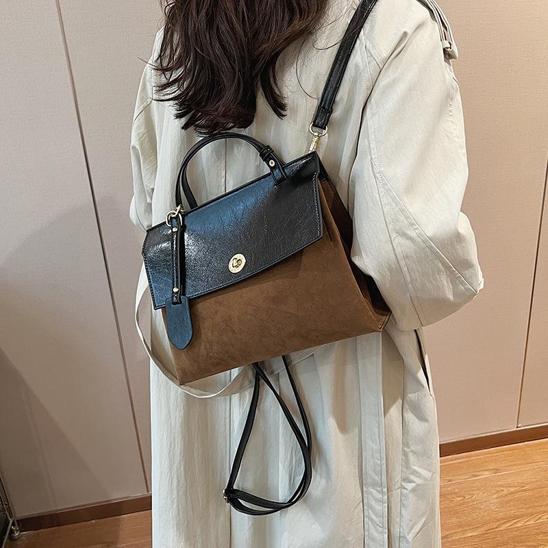 

Женская сумка высокого класса в стиле ретро, модная и фактурная сумка-тоут, простой рюкзак, сумка через плечо в иностранном стиле.