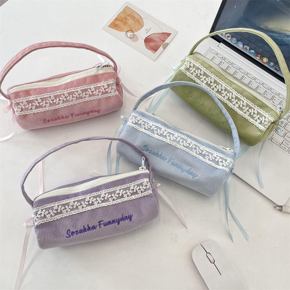 

Hand-held Pencil Case Large Capacity Stationery Storage Bag New Pen Holder Student синій