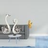 Porcelain Swan And Figurine Collection Feng Shui Animal Statue Ornament for Living Room Bedroom