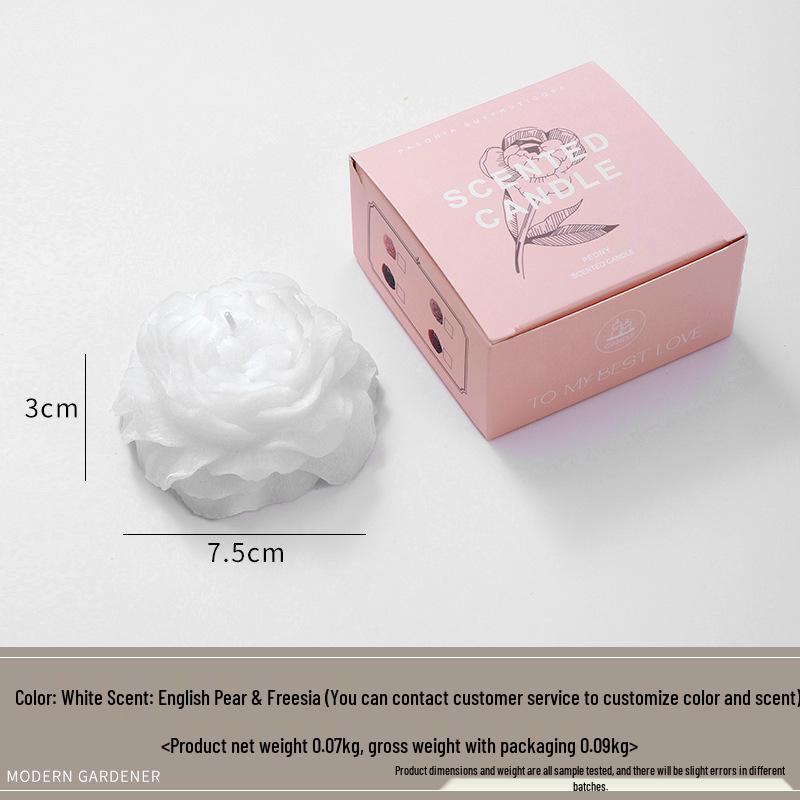Pfingsrosenförmige Duftkerze - Duftendes Geschenk zum Muttertag