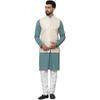 SOJANYA (Dal 1958 Set da Uomo in Puro Cotone: Kurta e Pigiama con Giacca Nehru