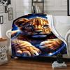 1pc Lion Cub Print Blanket Lightweight Flannel Blanket Throw Blanket For Sofa, Bed, Travel, Camping, Livingroom, Office, Couch, Chair, And Bed yy25101