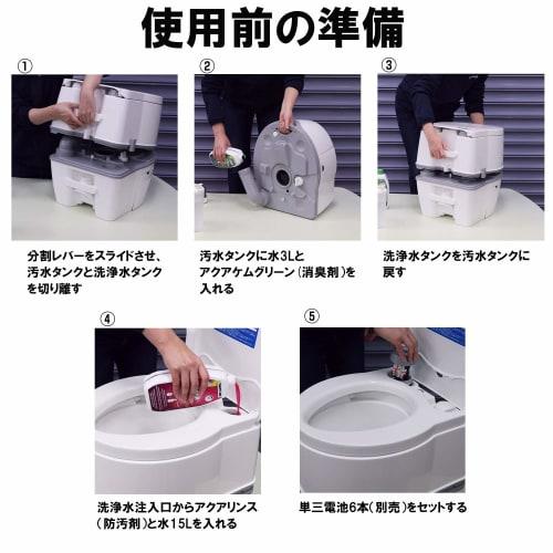 CARMATE PortaPotti Electric Flush Portable Toilet White PPE002