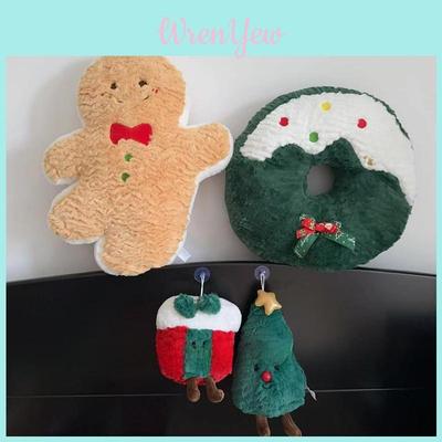 Christmas Plush Pillow With Cartoon Gingerbread Man Design For Holiday Decor And Gifts