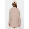 Mink Double Button Detailed Pocket Lined Blazer Woven Jacket Tctss22ce025