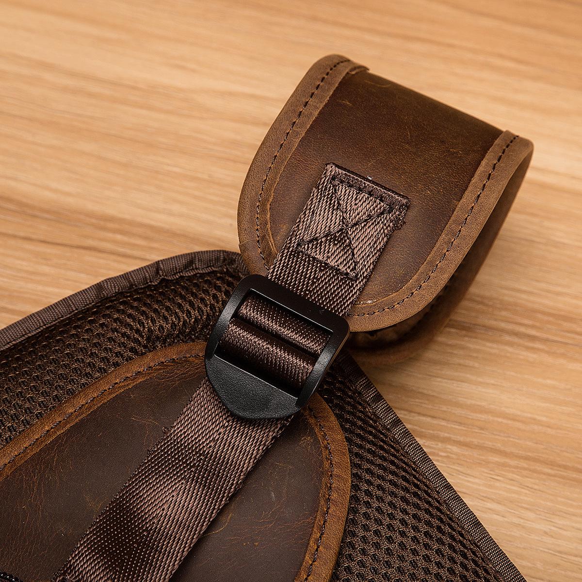 Кожаная винтажная уличная сумка Crazy Horse — фото 10