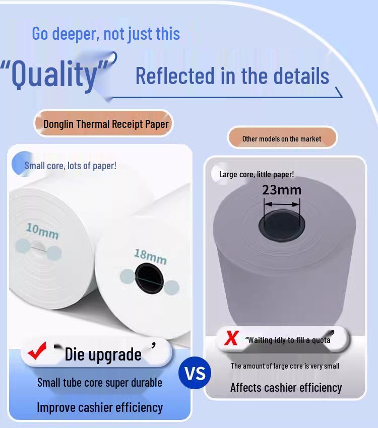 Donglin 57mm Thermal Receipt Paper for Meituan Delivery, Supermarket, Restaurant, and Kitchen Printing.