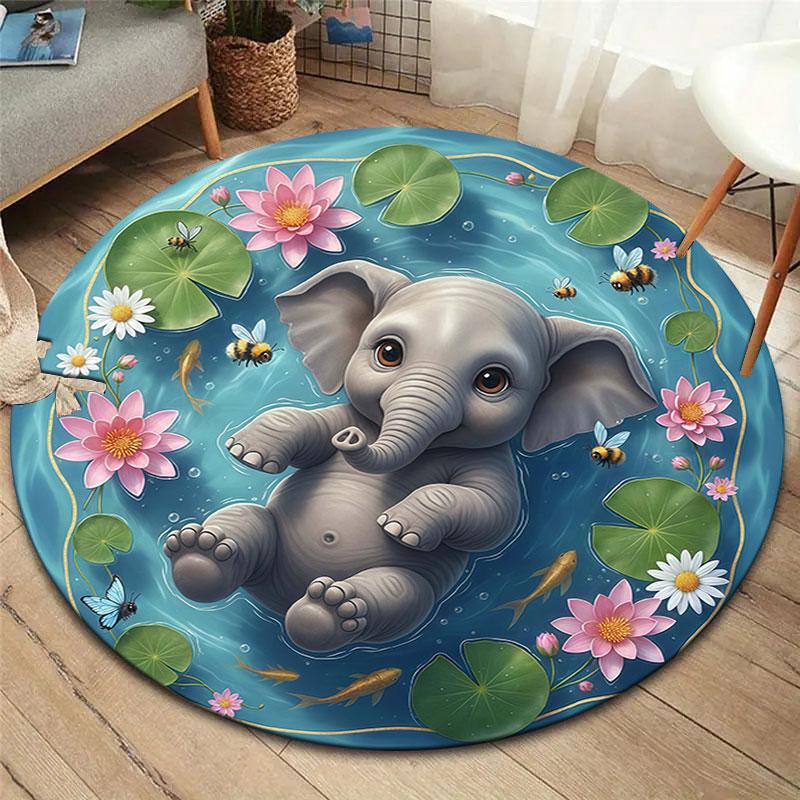 

Pondanimals Round Area Rug,Carpet Rug for Living Room Bedroom Sofa Playroom Decor,Non slip Floor Mat 80cmx80cm