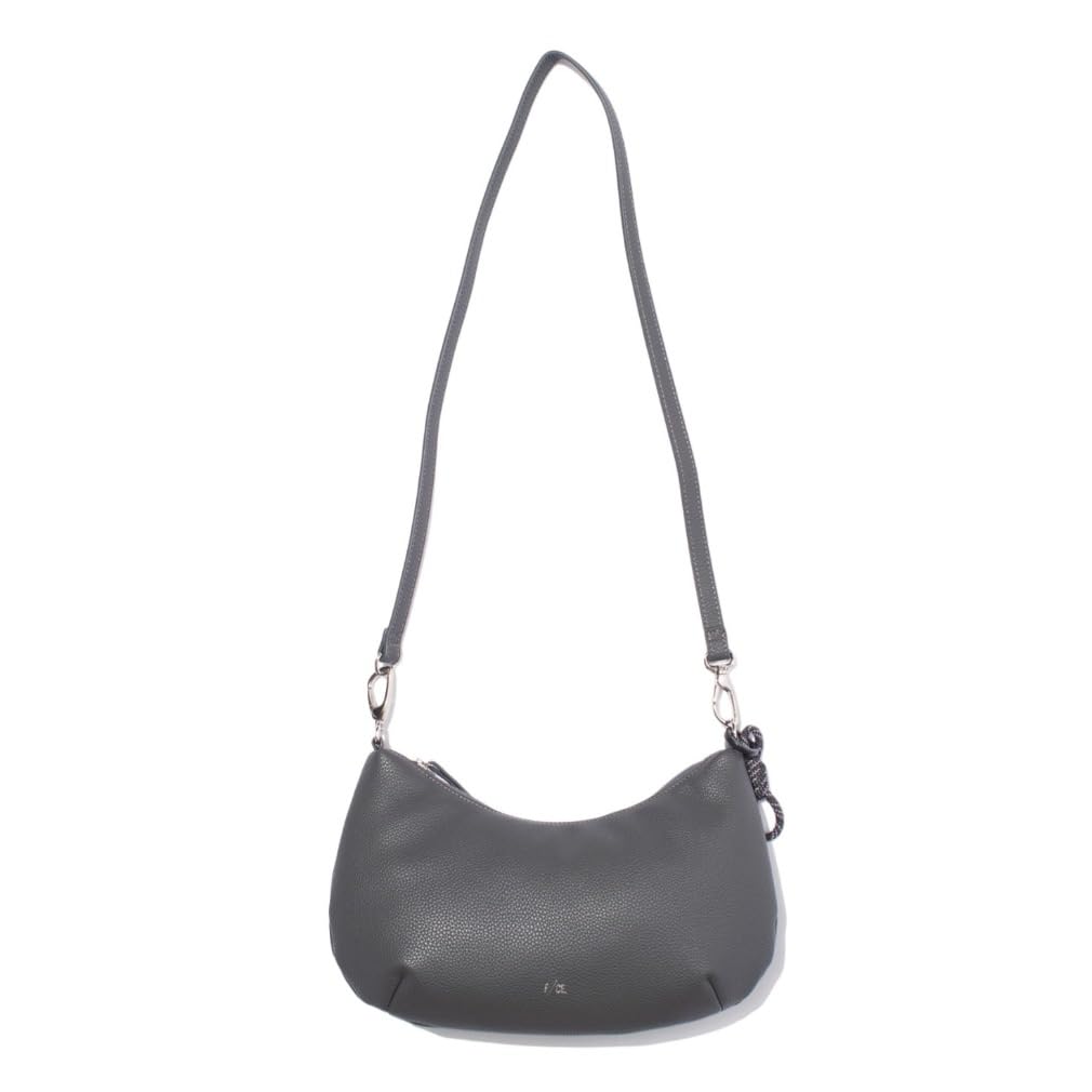 FCE Tech Leather Cross Body Charcoal Pouch,