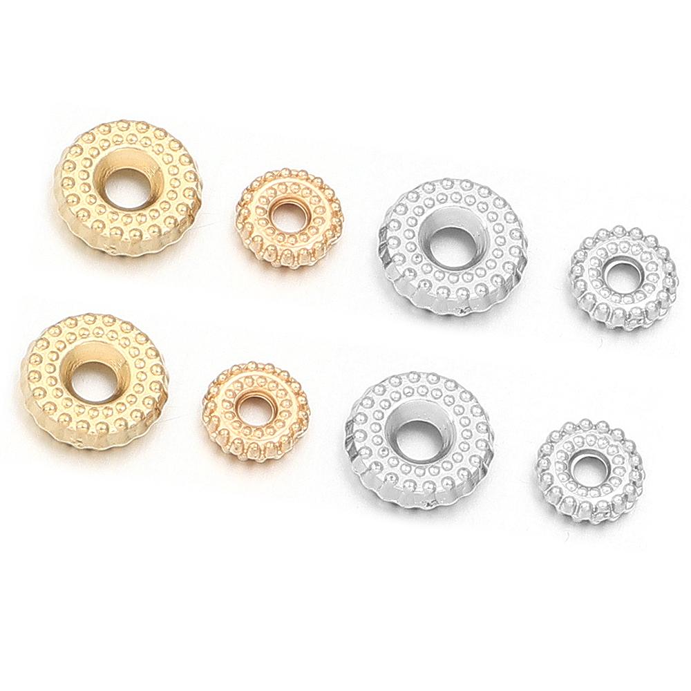 200pcs CCB Spacer Beads Flat Round Big Hole Loose Beads For Jewelry Making DIY Handmade Necklace Bracelet Accessories Findings