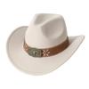 Cappello da cowboy western unisex unico con tesa arrotolata e sommità a forma di cuore, adatto per autunno e inverno