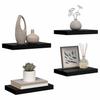 Schwebende Regale Set 4 Stück. Hochglanz Schwarz 40 x 23 x 3,8 cm MDF