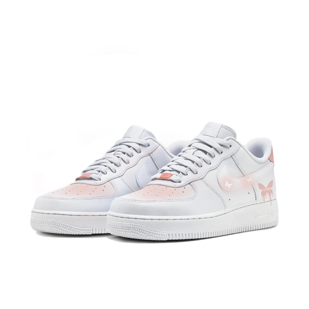 Nike Air Force 1 Rutschfest Abriebfest Gleichgewicht Niedrige Skateboard-Schuhe Unisex Weiß Rosa HF0729-001(Team384-A)
