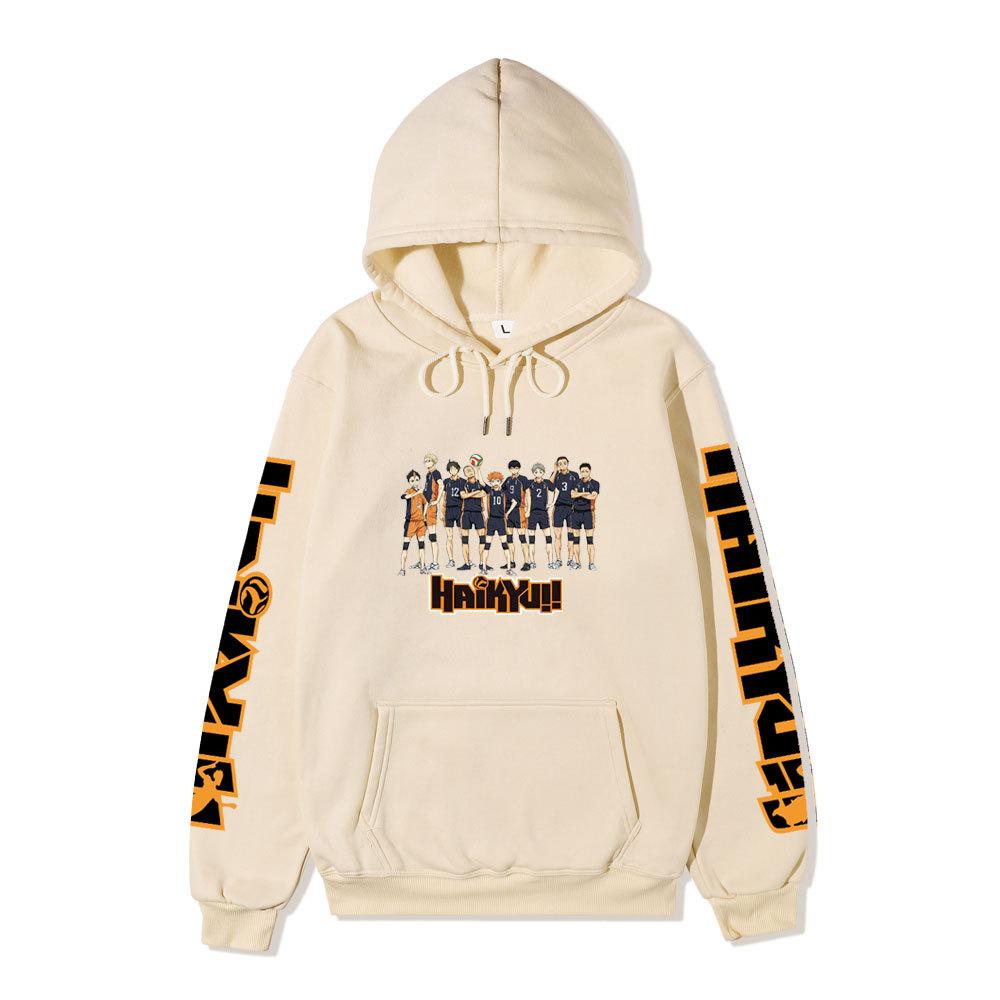 Haikyuu Japanese Anime Hoodie Sweatshirt Fleece Warm Sweatshirt for Men Women Autumn Winter Loose Casual Streetwear Hooded