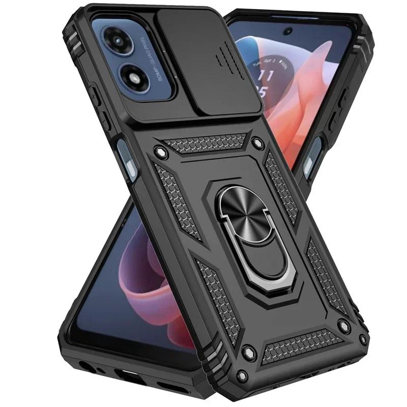 Armor Shockproof Case for Motorola edge 2024 G PLAY G STYLUS G POWER 4G 5G 2024 2023 2022 Cover Ring Holder Slide Protect Cover