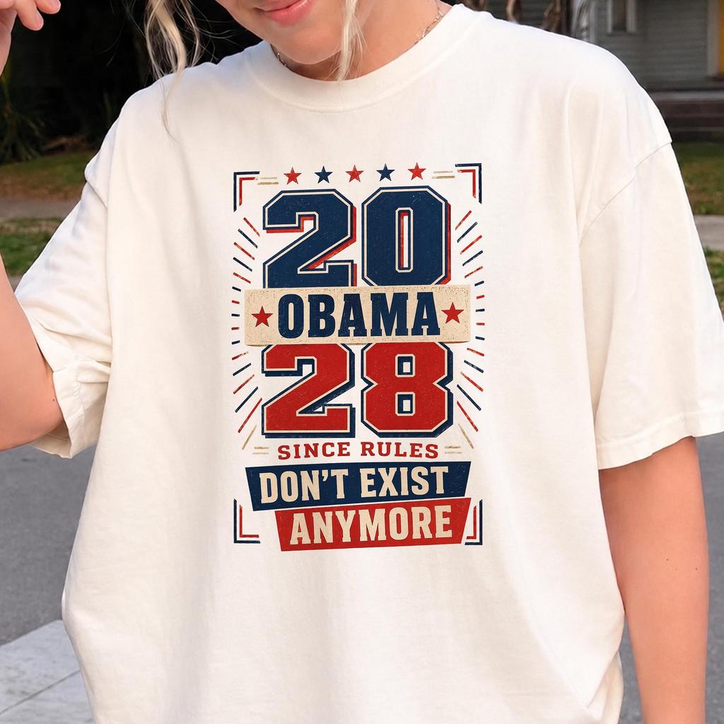 Obama 2028 Retro Wahlshirt, Parodie Geschenk für progressive Demokraten, Liberaler Humor, Lustiges Politisches T-Shirt
