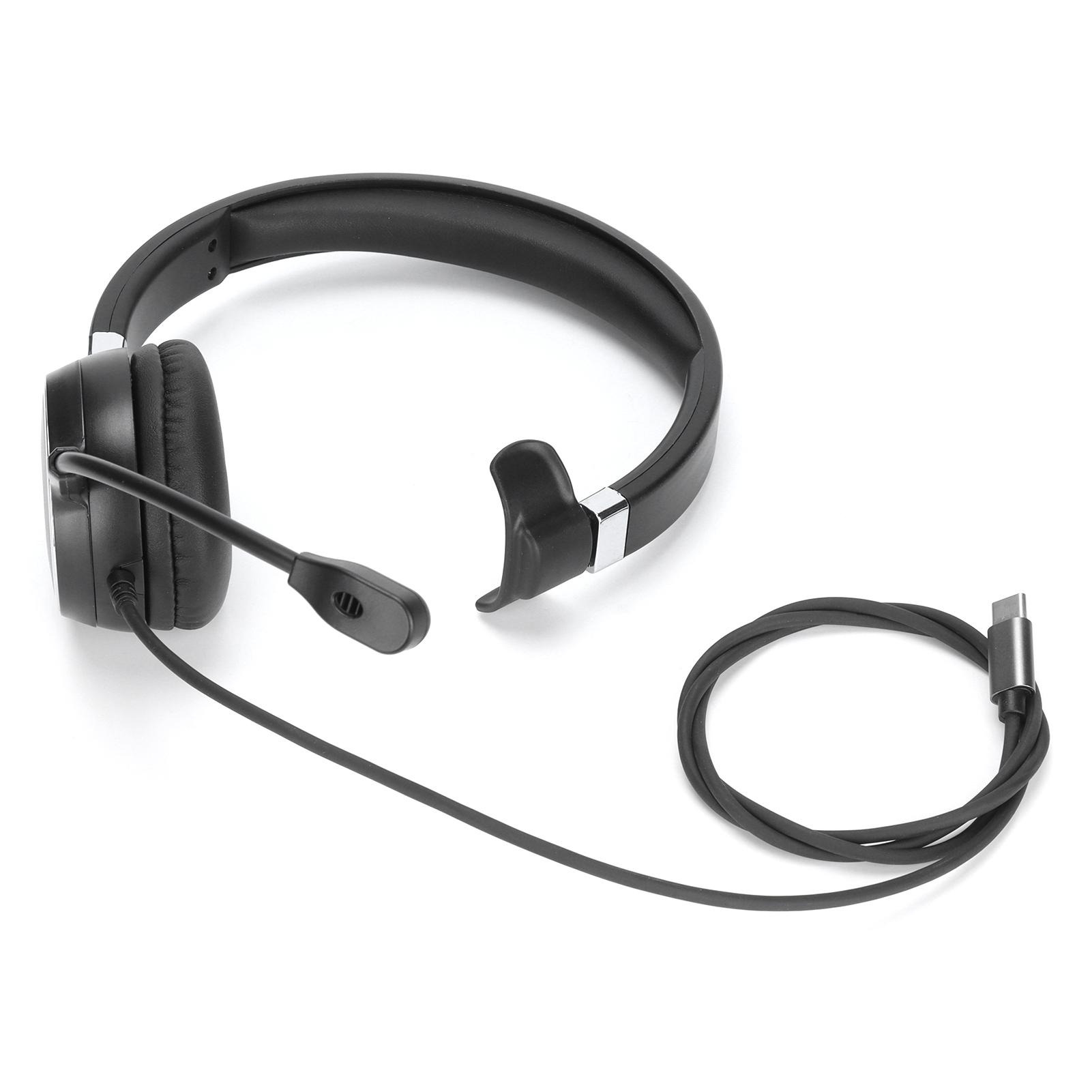 

TypeC Single Ear Headset Business Headset with Noise Canceling Mic and o Control