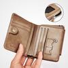 BOSTANTEN Herren-Geldbörse, kurzes Design, Vollnarbenleder, faltbarer Kartenhalter, Khaki