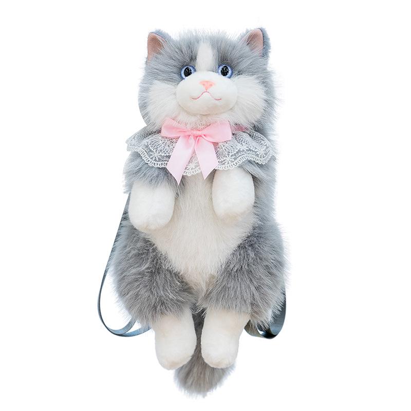 Original Simulated Cat Plush Doll Backpack - Cute Double Shoulder Gift for Girlfriend's Birthday