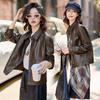 2025 Autumn/Winter Korean Style Genuine Sheepskin Jacket with Turn-Down Collar - Casual, Loose, and Versatile