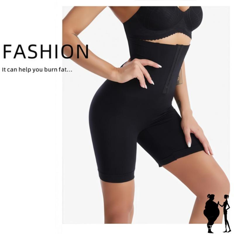 High Waist Zipper Front Tummy Control Shapewear Shorts 3XL