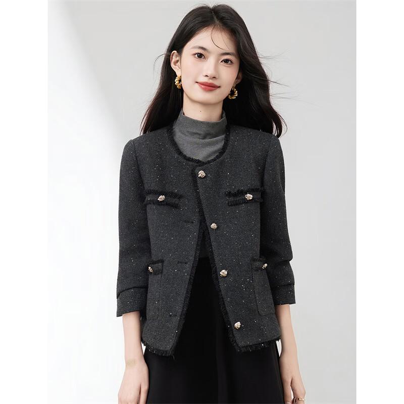 Xinfeyu Light Luxury French Style Wool Blend Coat