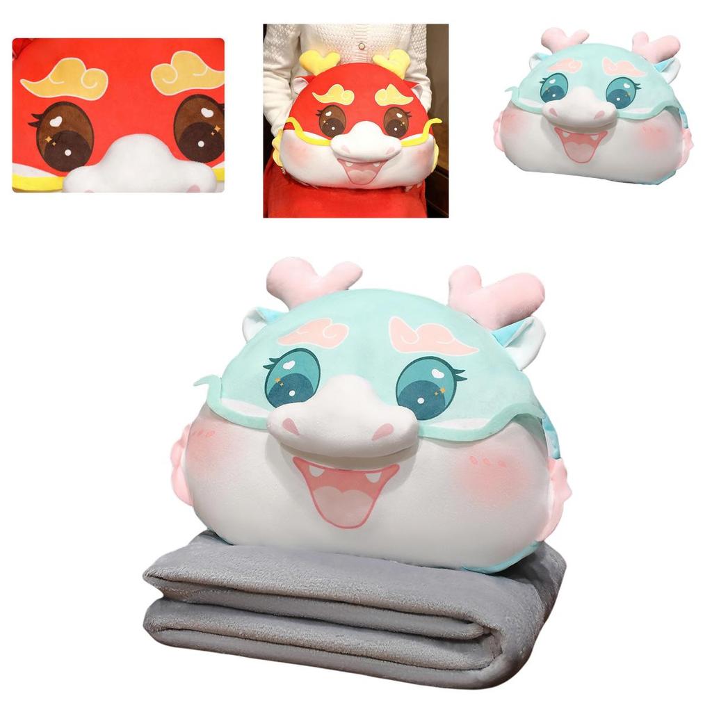 Dudu Drago Tre-in-uno Anno del Drago Cartone Animato Cuscino Peluche Multifunzionale Coperta