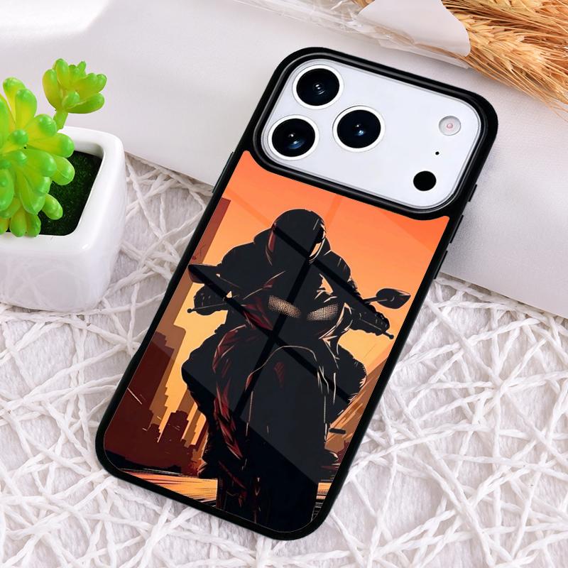Motorcycle Man Shockproof Phone Case for iPhone 17 Air 16e 15 11 12 14 13 Pro Max Cover Coque
