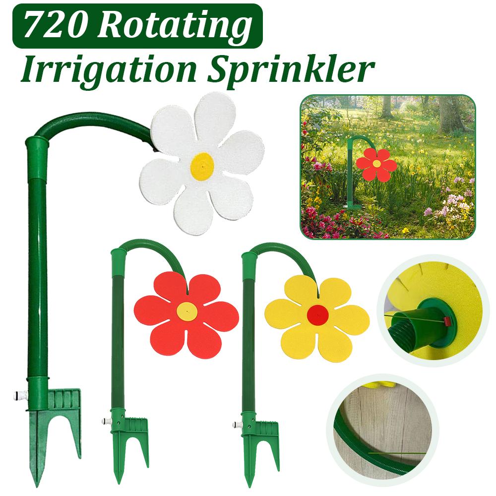 Verrückter Drehsprenger 1/2 Stück Blumenform Tanzende Gänseblümchen-Sprenger 720° Rotierender Wasserstrahl Gartendekoration Bewässerungswerkzeug