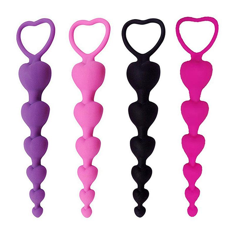 Heart Beads Soft Anal Plug Anus Toys Big Balls Silicone G-Spot Stimulating For Couples Butt Plugs Adult Sexy Anal Masturbator