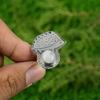 Natural Rainbow Moonstone 925 Silver Promise Ethnic Statement Anniversary Ring