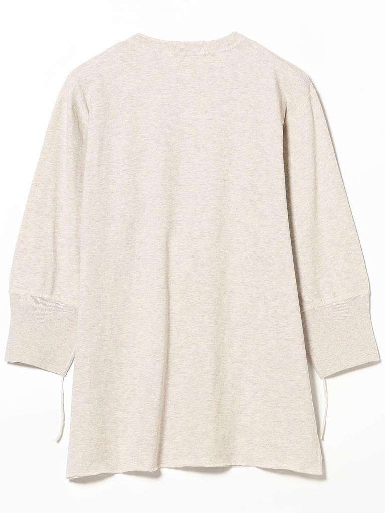 Beams Boy L/S TEE [Special Order] Healthknit BB Henley Neck T-Shirt, 3/4 Sleeves, Women's, Oatmeal, One Size