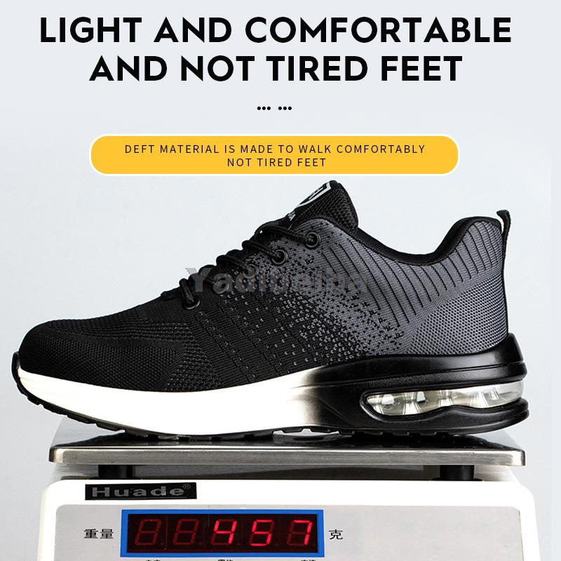 Safety Shoes Men Women Work Safety Boots Steel Toe Kevlar Puncture Proof Air Cushion Sneakers Light Fashion Work Shoes Unisex