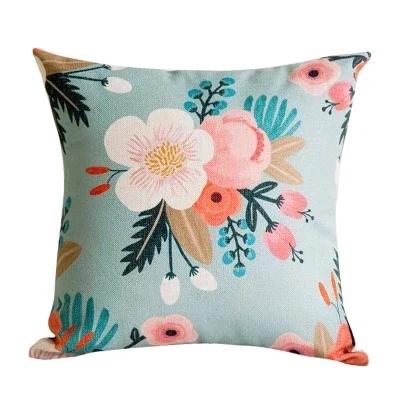 Colorful Flowers Throw Pillow Cover For Office Home Decor Sofa Car Cushion Cover Floral Print Pillow Case Square Cushion Case