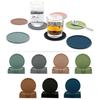 Household Durable Food Grade Non-Slip Tabletop Decor Cup Coaster Silicone Coaster Table Mat Set