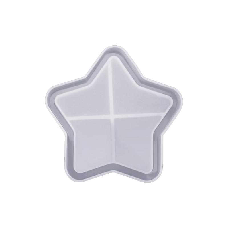 Heart Coaster Molds Round Silicone Coaster Molds Cup Mat Mold Pentagram Epoxy Casting Mold for Resin Coaster Home Decor