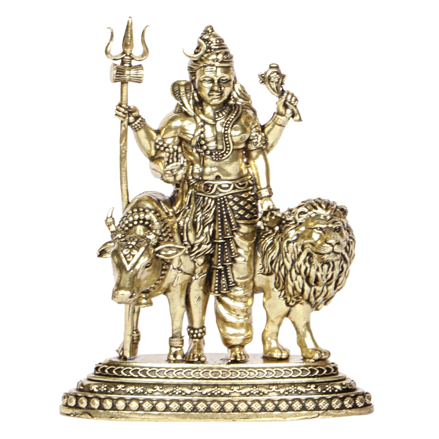 100% Pure Brass Ardhanarishvara Ardhnarishwar Shiv Parvati Double Avatar Idols